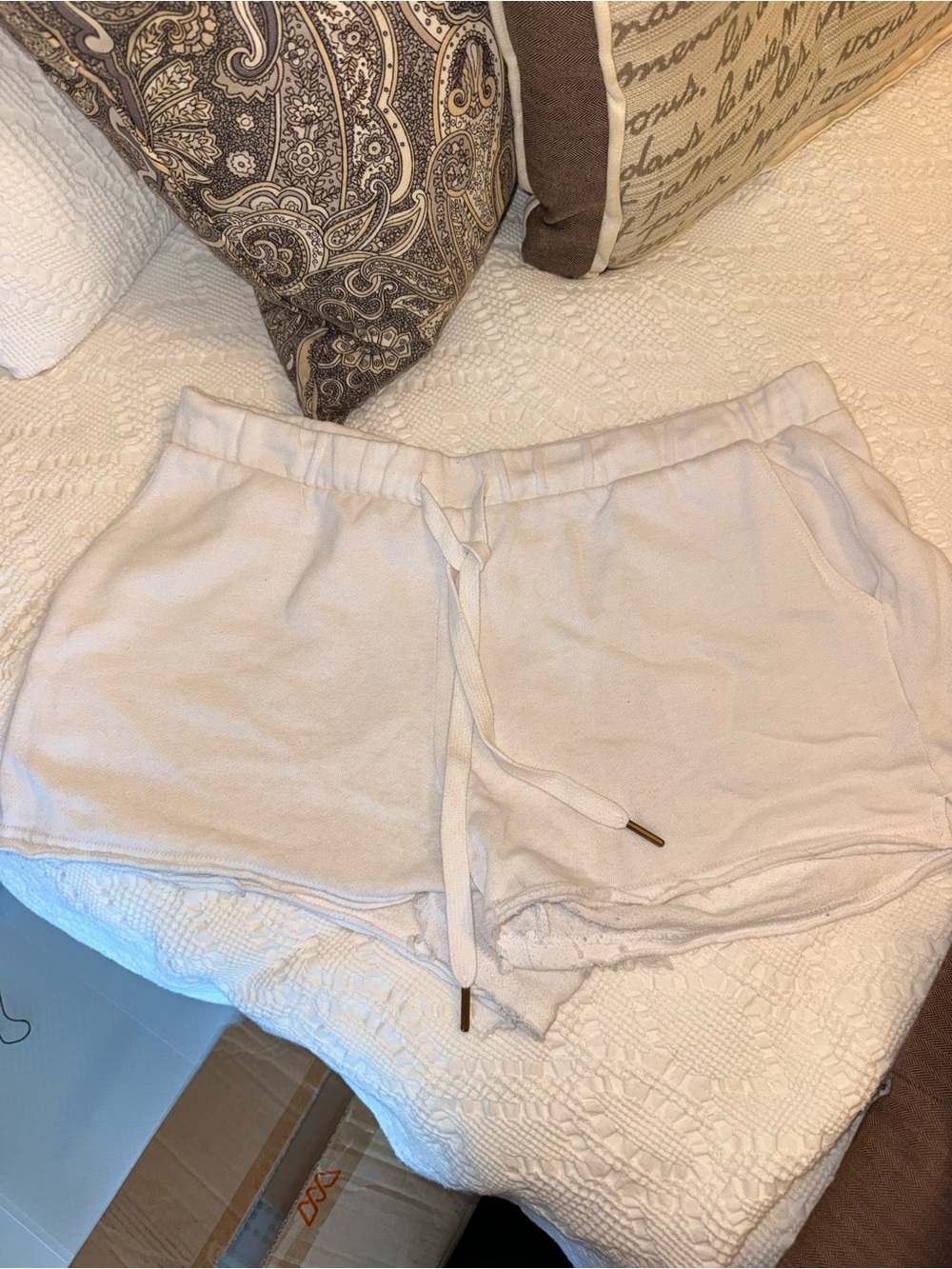 Z Supply White Drawstring Cozy Athletic Shorts